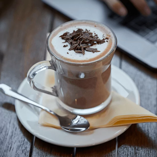 Close up shot of a latte