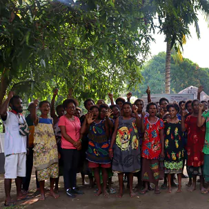 Group of women chanting