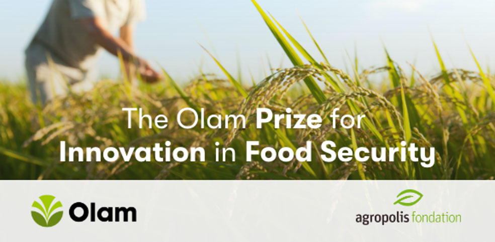 The Olam Prize for Innovation in Food Security banner with Olam and agropolis logo