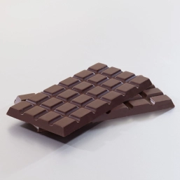 Two chocolate bars stacked on top of each other