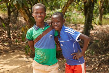 Two boy children posing and smiling