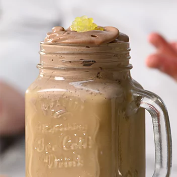 Cold beverage in a glass cup