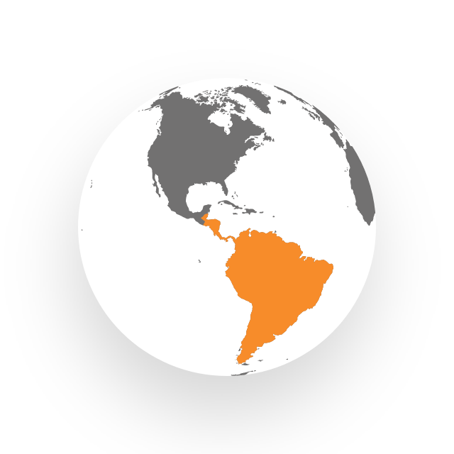 World map highlighting Latin America