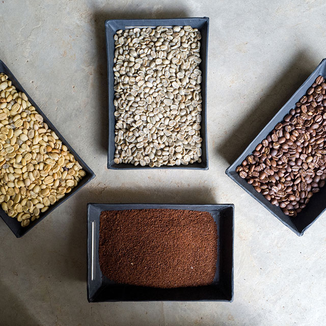 Above shot of various types of coffee