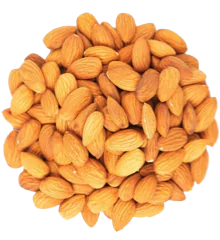 A pile of fresh almonds