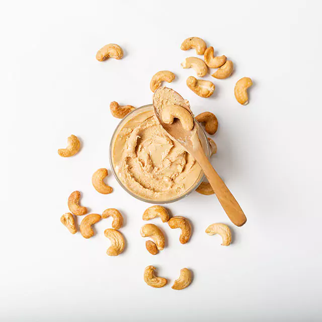 A cup of cashew butter paste