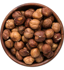 A bowl of fresh hazelnuts