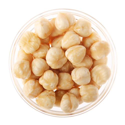 Close up shot of hazelnuts