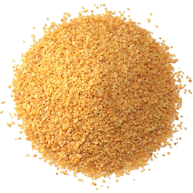 Close up shot of a dried minced garlic