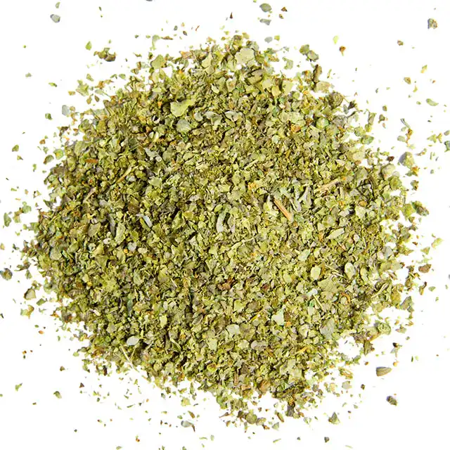 Close up shot of dried marjoram herbs