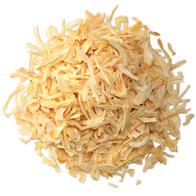 Close up shot of sliced dried onion