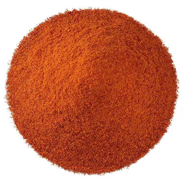 Close up shot of ground paprika