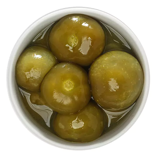 Close up shot of green whole tomatillos