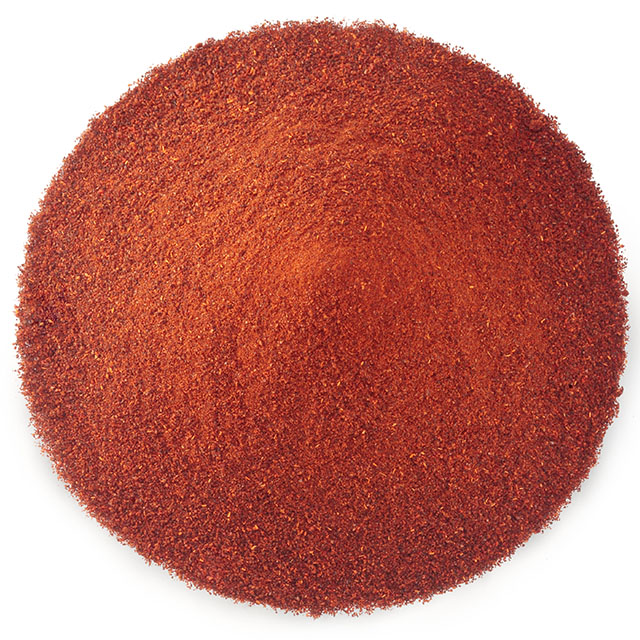 Close up shot of ground chiles pepper powder