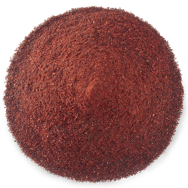 Close up shot of ground chili powder