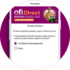 Mobile interface showing the ofiDirect platform where you can  you can choose from different options