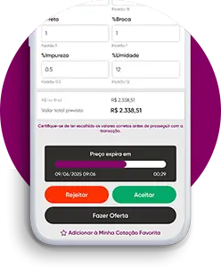 Mobile interface showcasing calculations