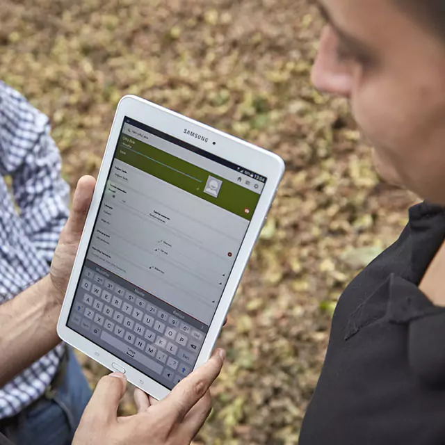 Close up shot of a Samsung tablet